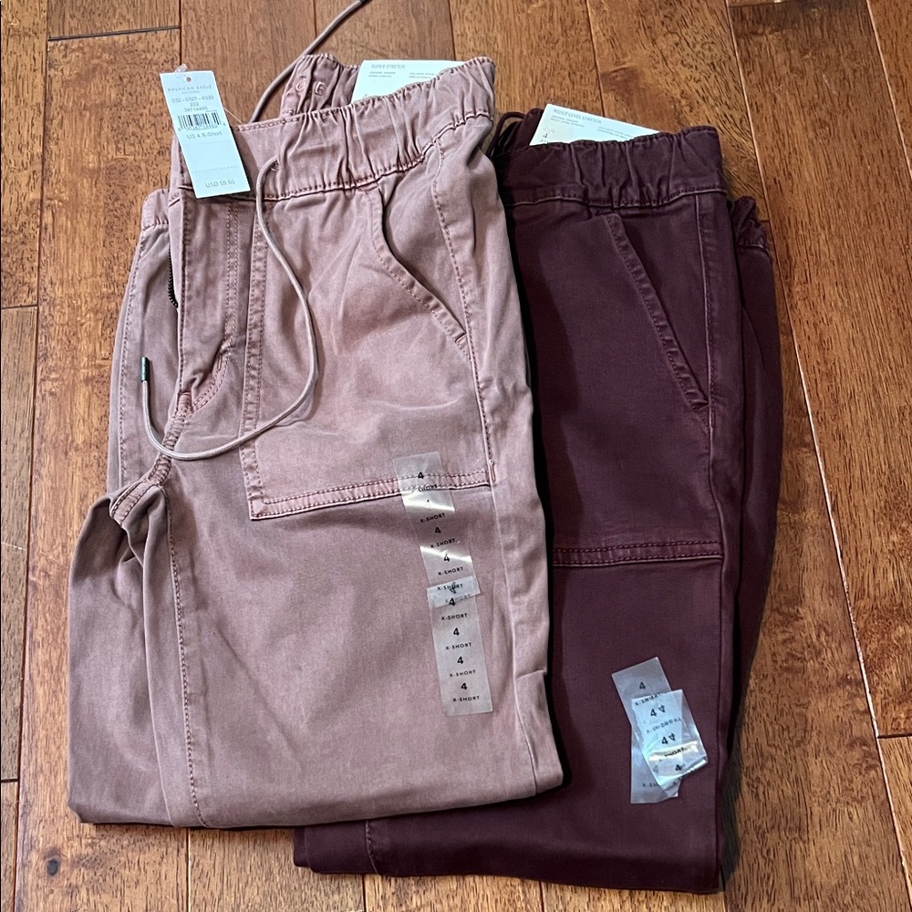 Stylish Mauve and Burgundy Cargo Pants X-short Petite